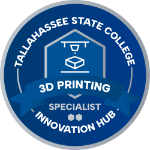 3D Printing specialist level circular badge.